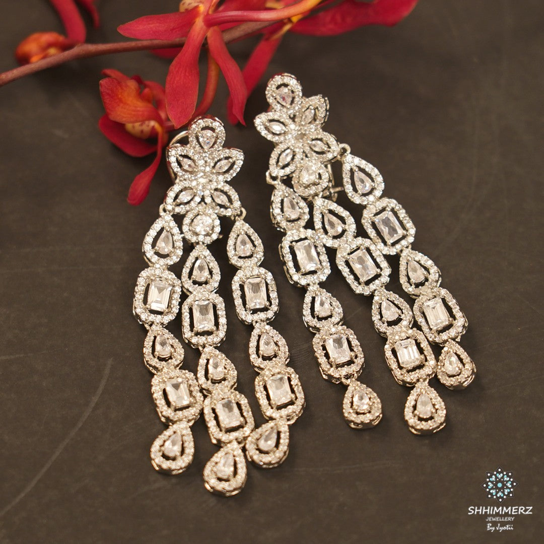 Beautifully Crafted Three Layer Earrings with different Shape and Size