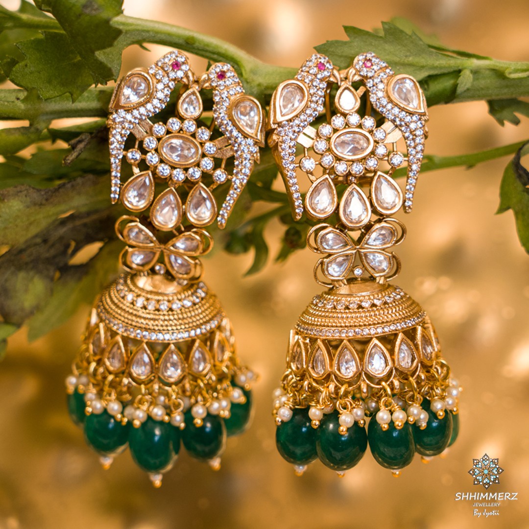 Parrot Color Jhumka