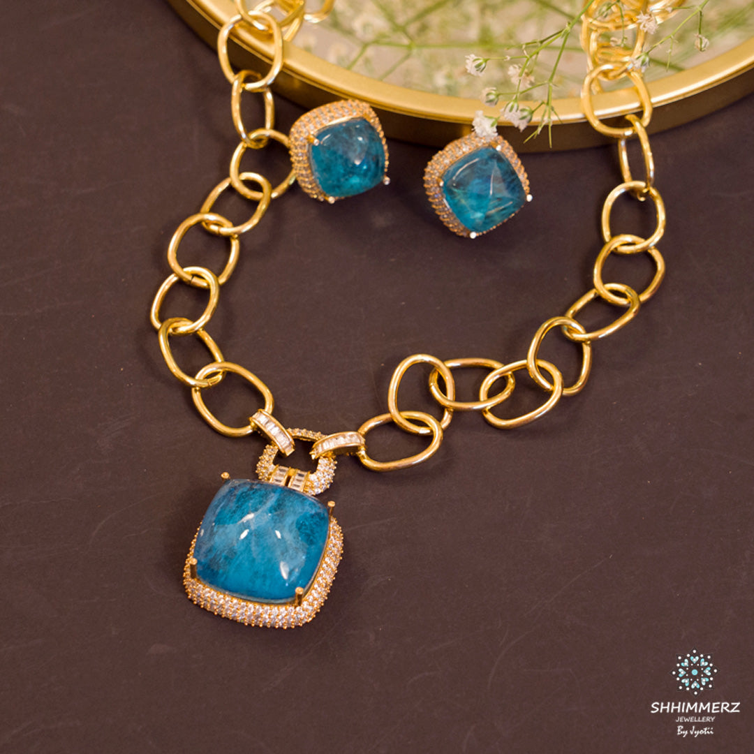 Blue Sapphire Drop Down Neckpiece