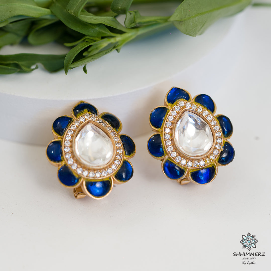 Small Kundan Sapphire Drops