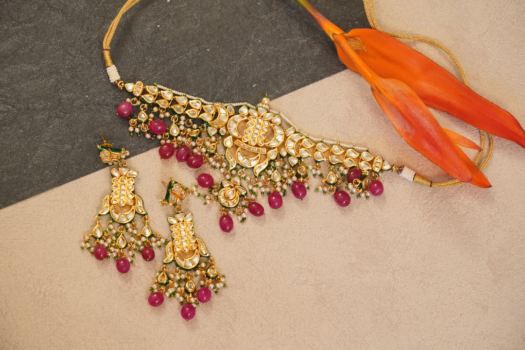 Neh Choker with ruby Drops