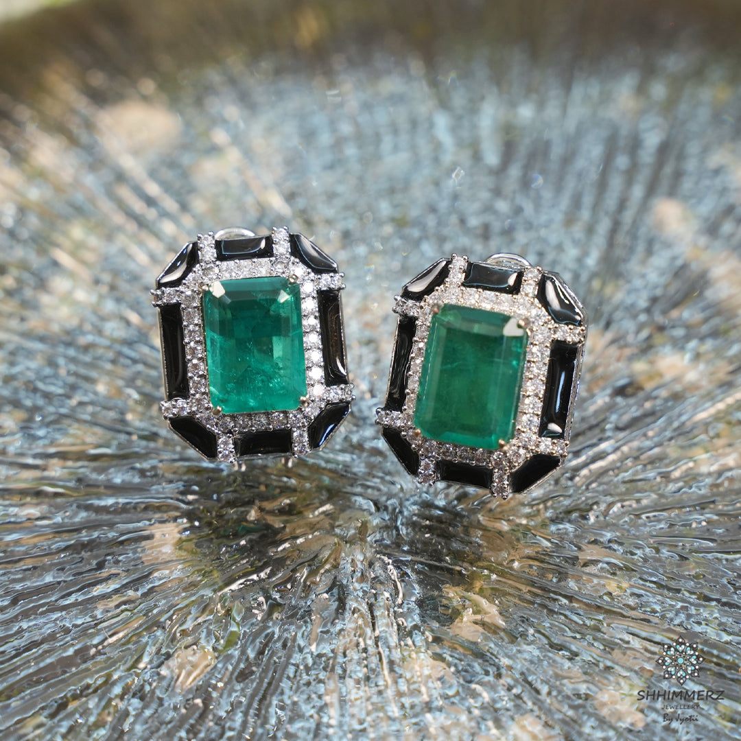 Black Enameld Earrings