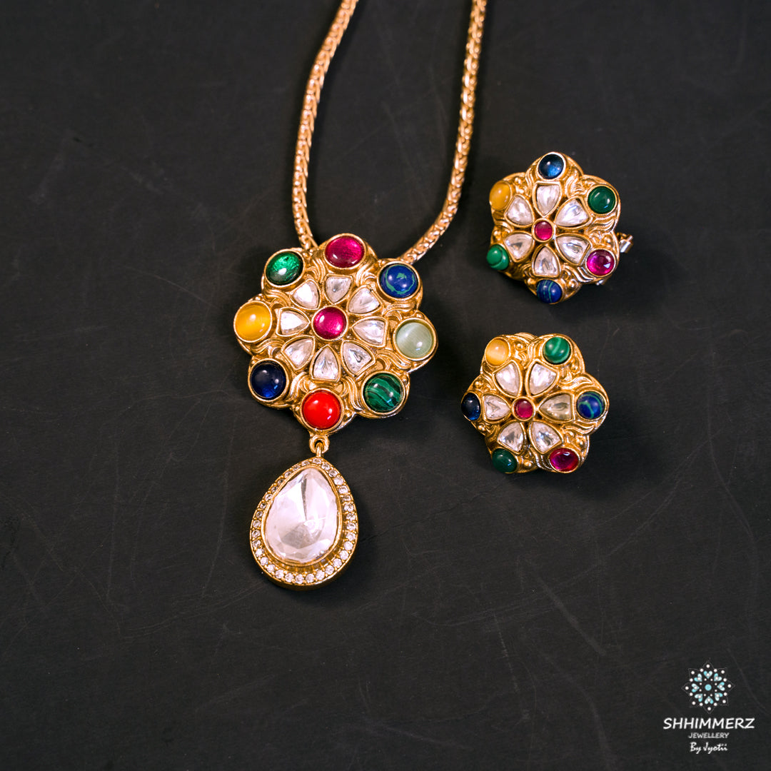 Navratan Pendant set