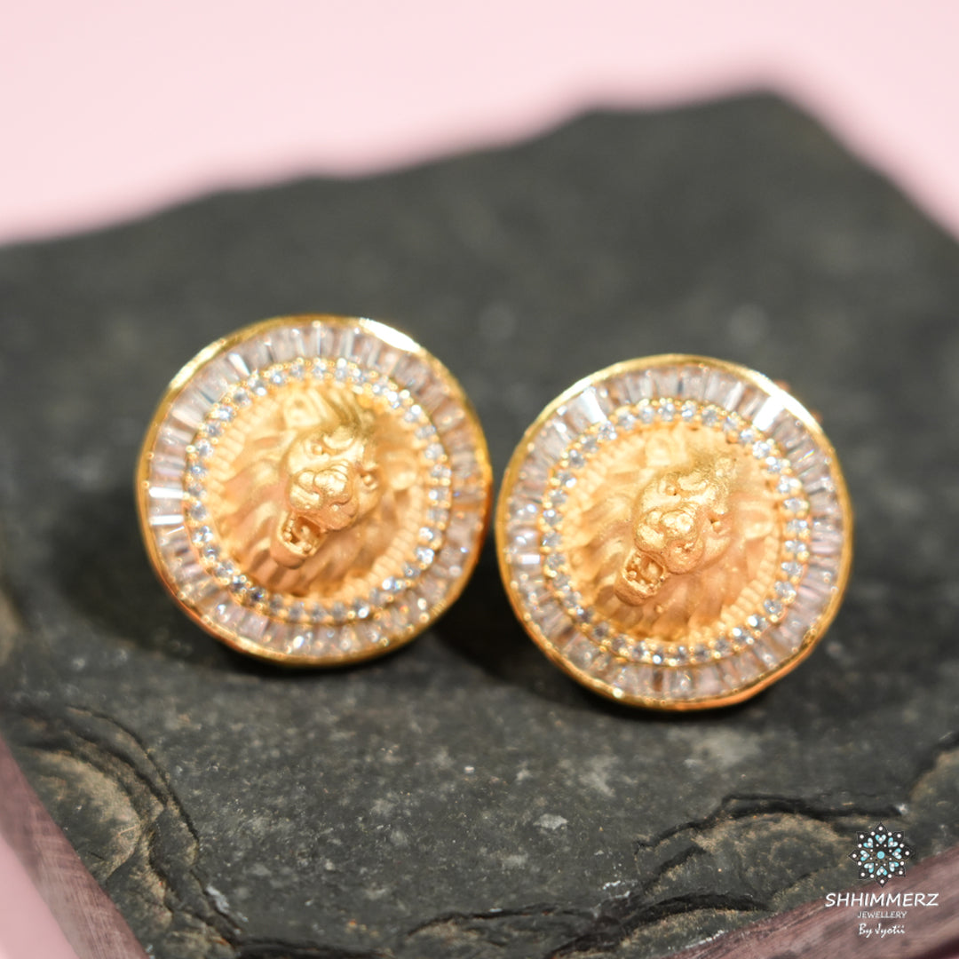 Dramatic Gold Studs .
