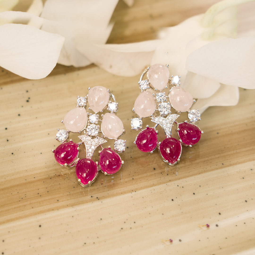 Rose Quartz Studs .
