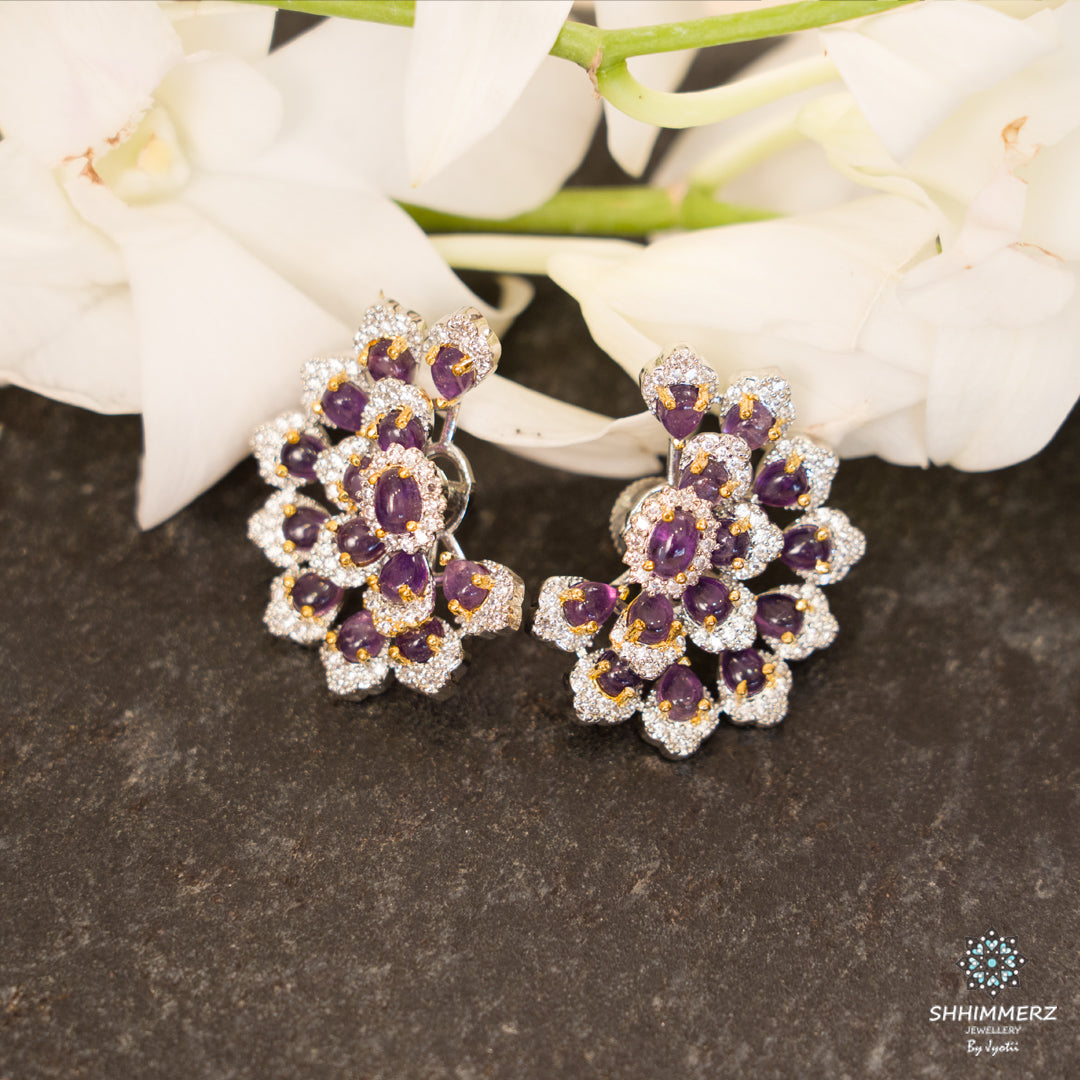 Curved  Amethyst Earrings