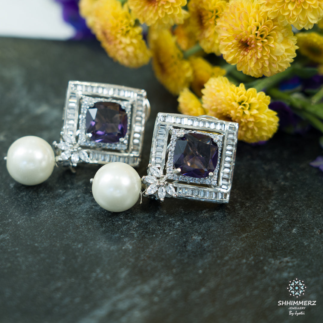 Square Purple Studs