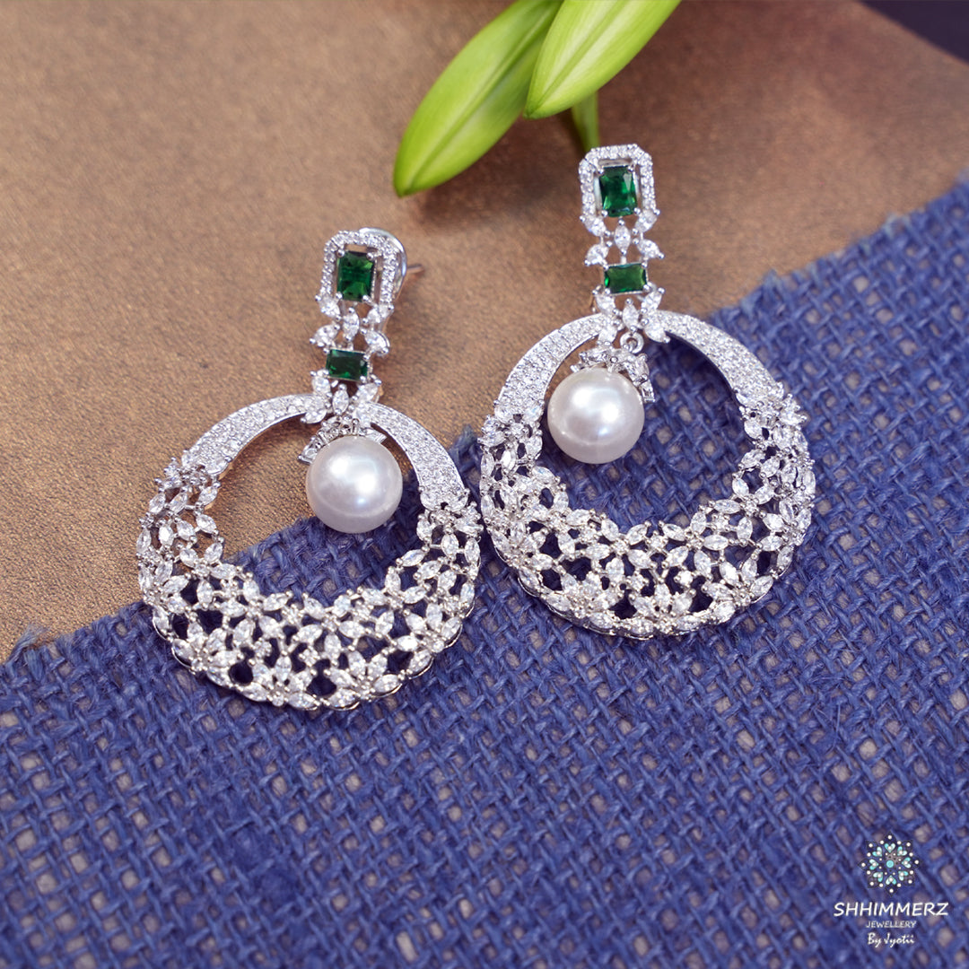 Emerald Chandbali Earrings