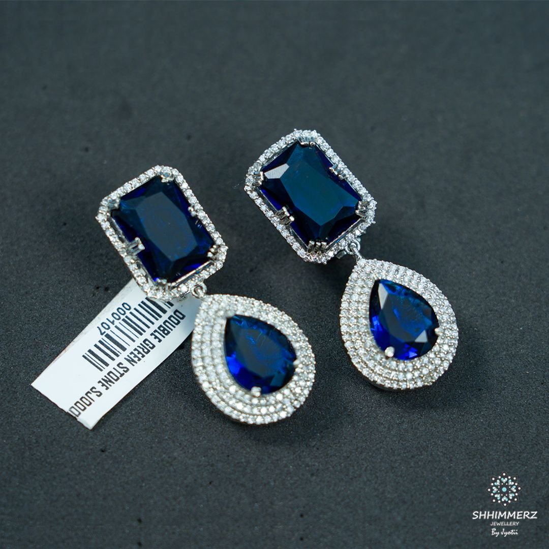 Blue Sapphire Stone Earrings