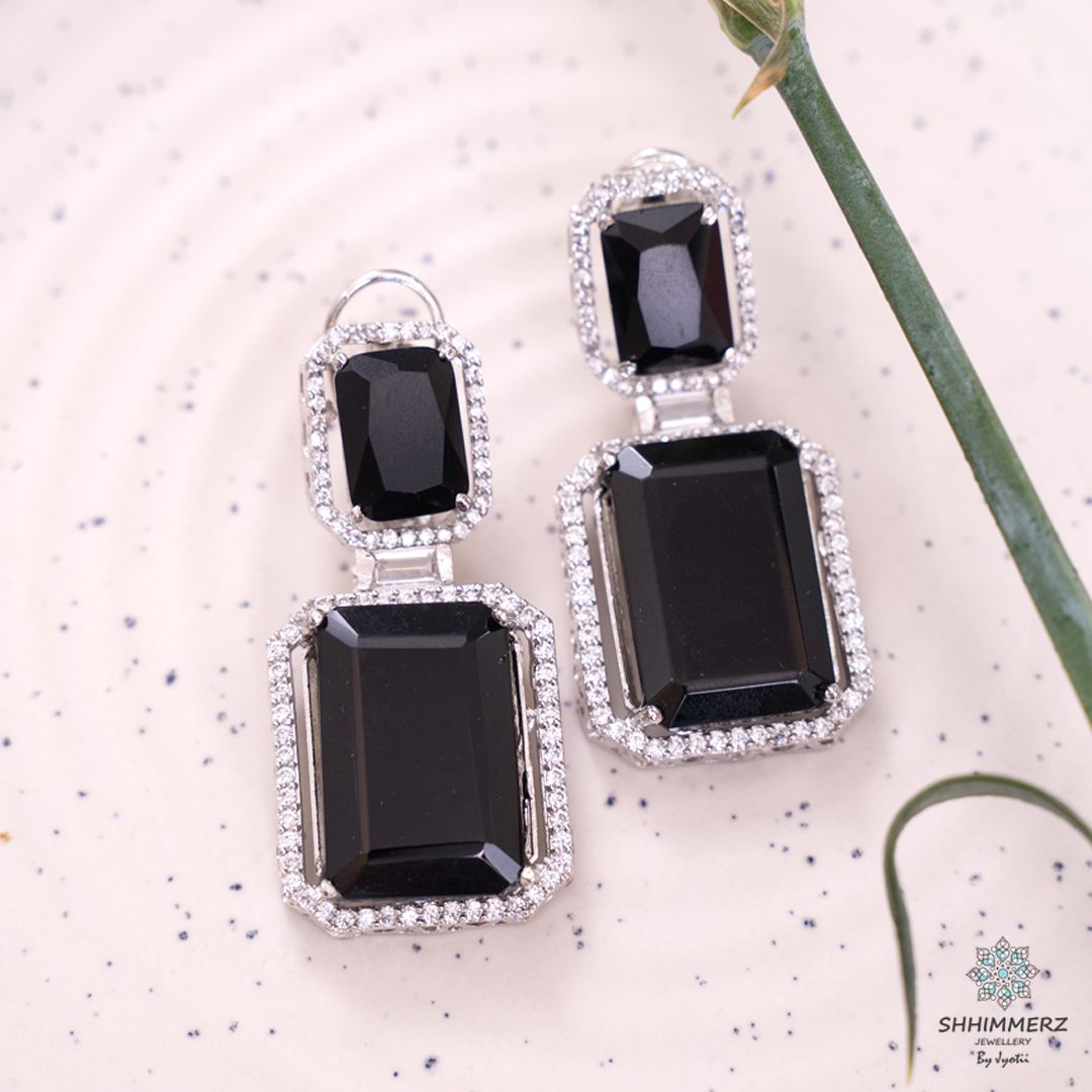 Black Square Studs
