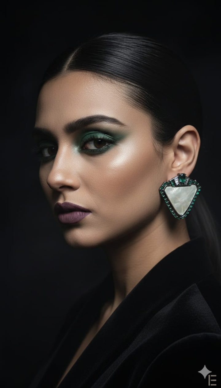 Triangle Pearl Earrings