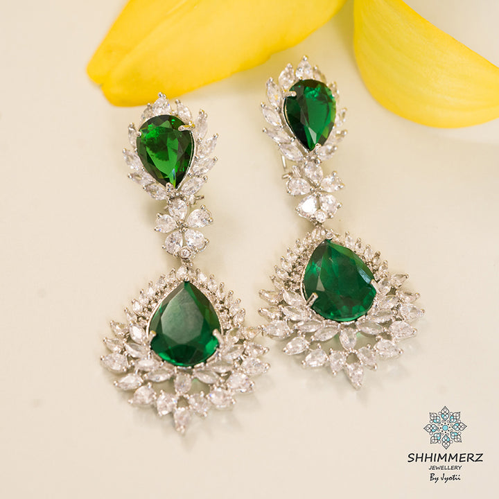Long Coloured Stone Earrings