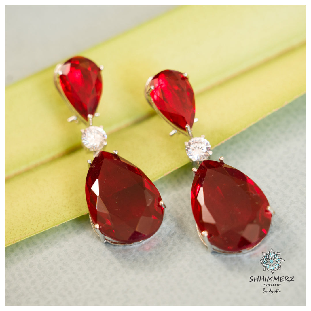 Pear Shaped Stone Earrings