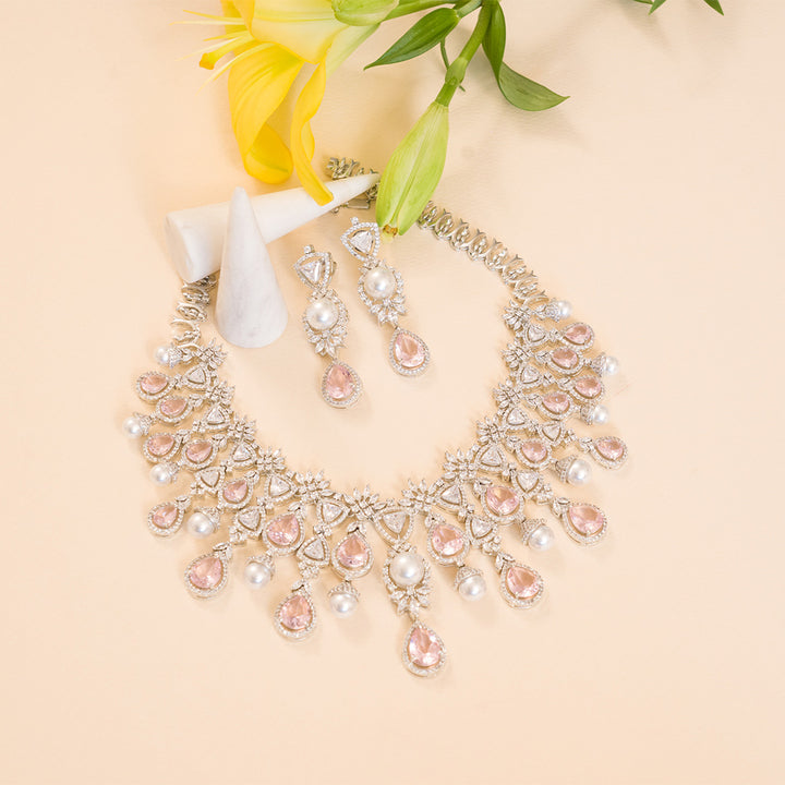 Lily Drop Pink Neckpiece