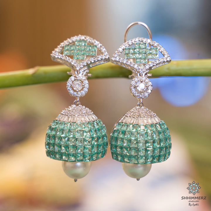 Invisible Turquoise Jhumkas