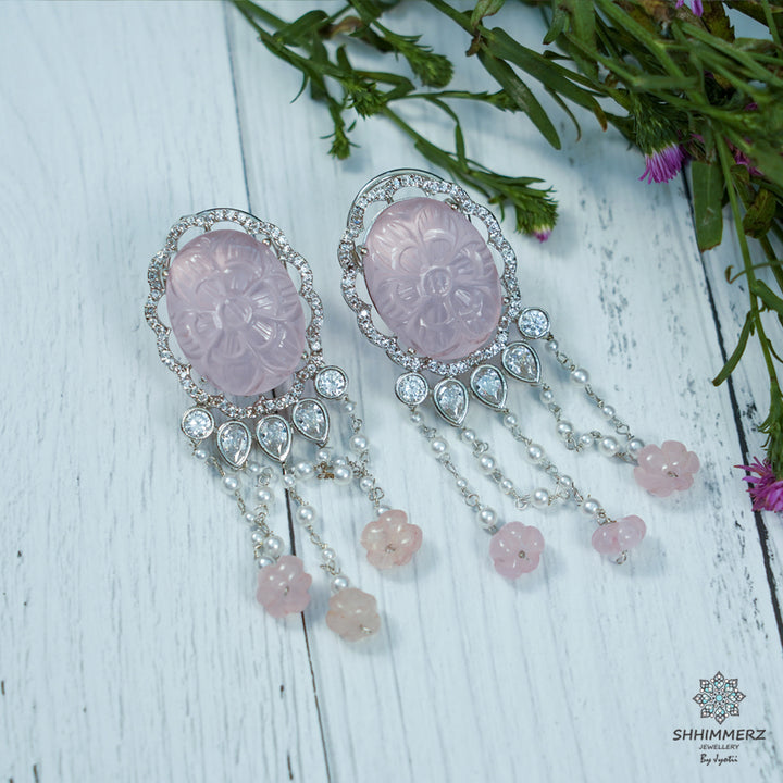Oval Carved Pearl Drops