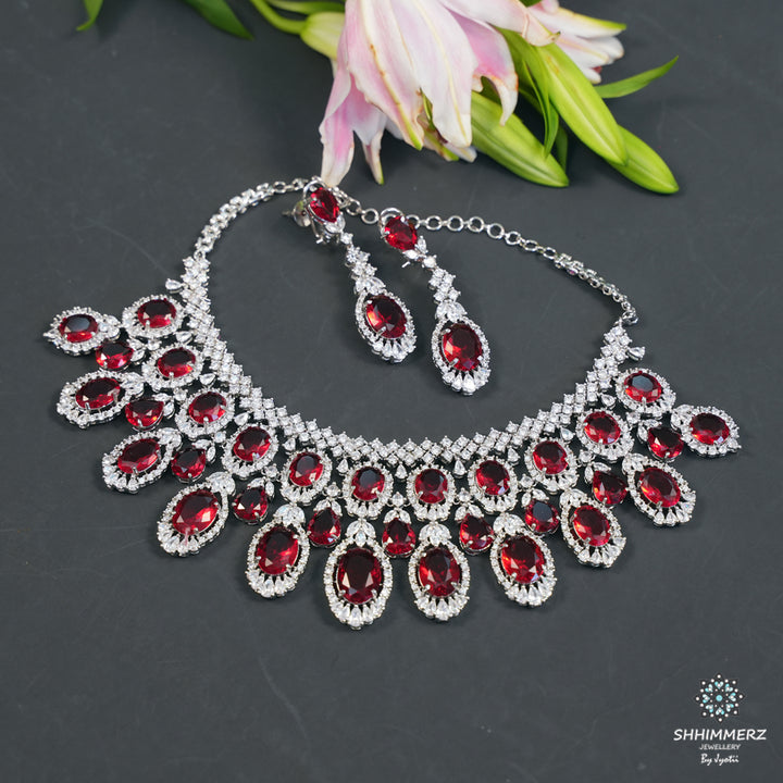 Layered Ruby Neckpiece .