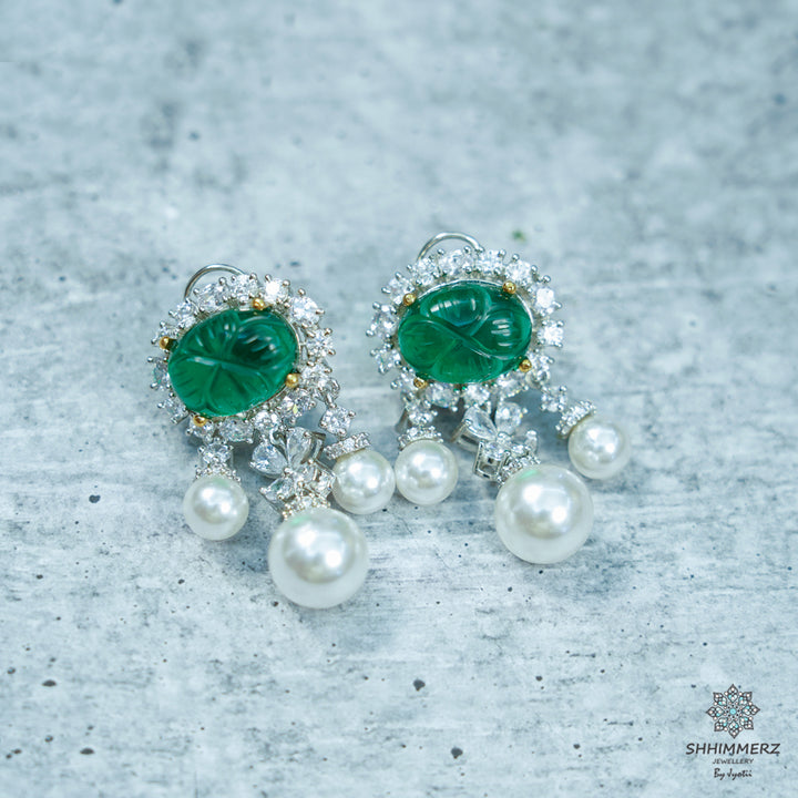 Carved Pearl Drop Earrings