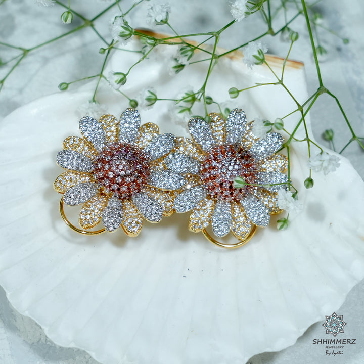 Sun-Flower Earrings .