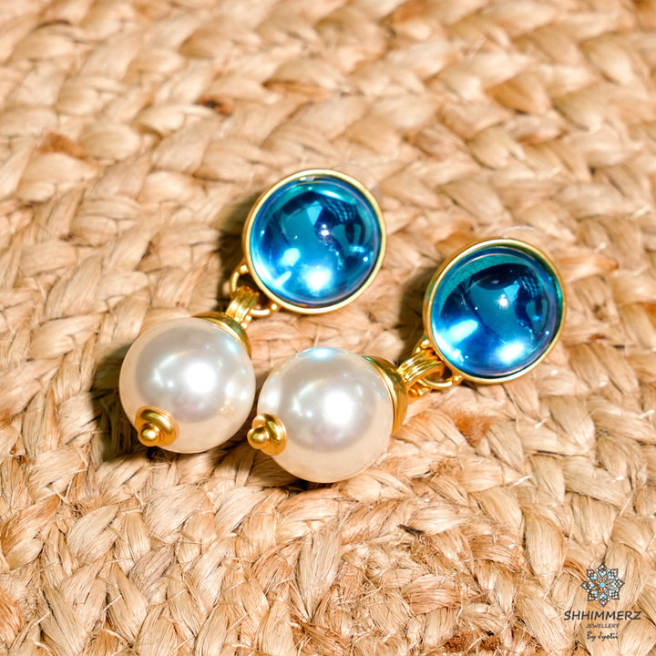 Turquoise Pearl Drop Earrings