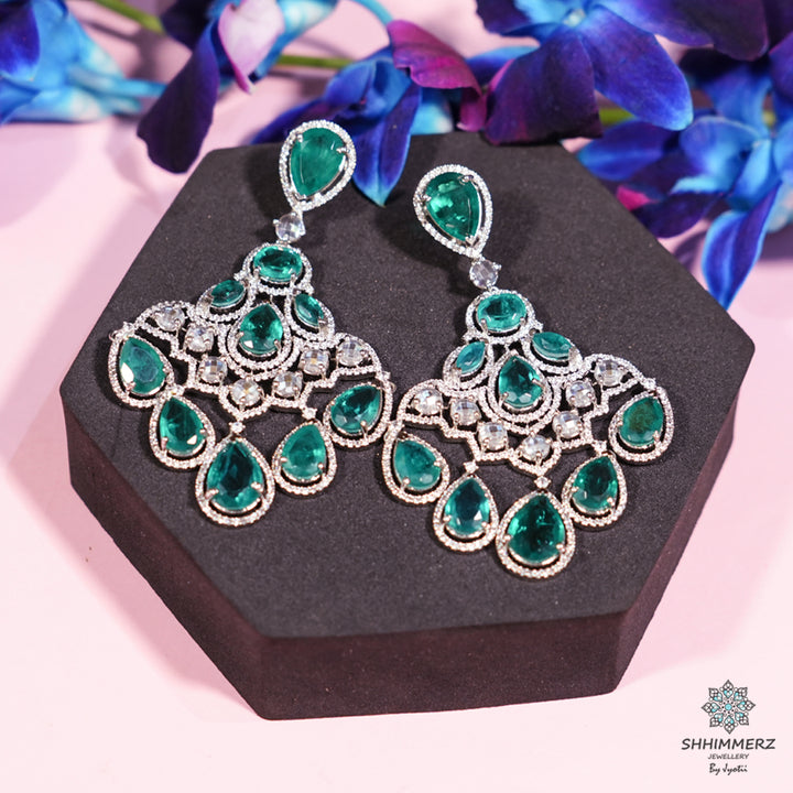 Drop Emerald Earrings .