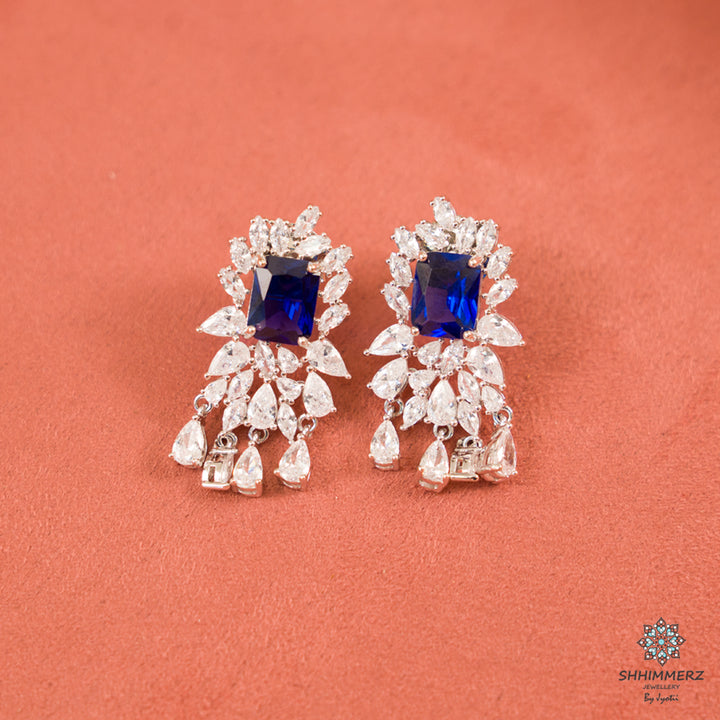 Sapphire Drop Earrings .