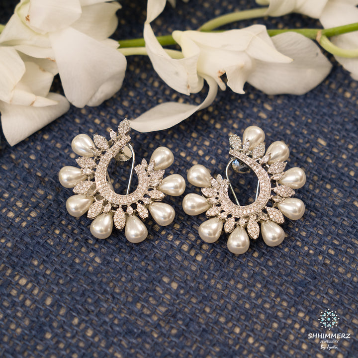 Curved  Pearl Earrings !!!