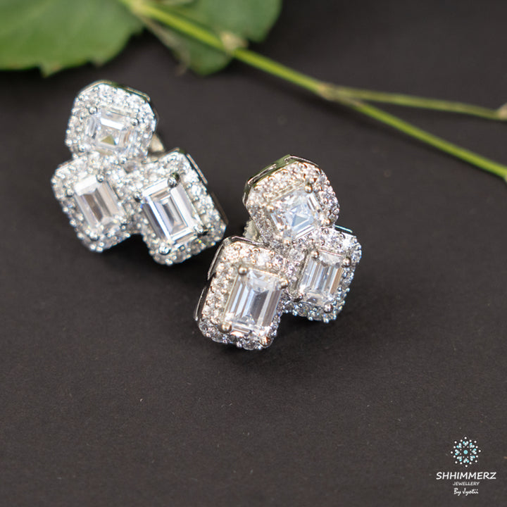 Tri Stone Earrings