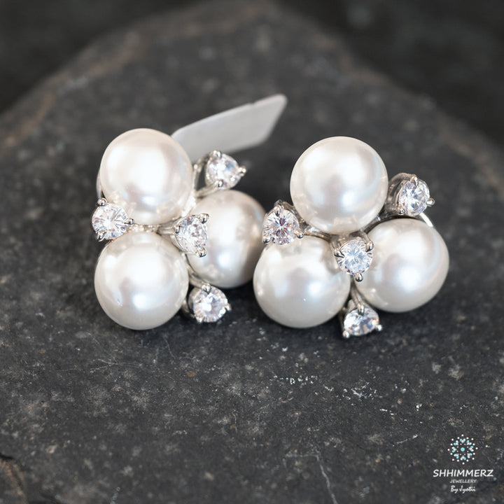 Tri Pearl Studs