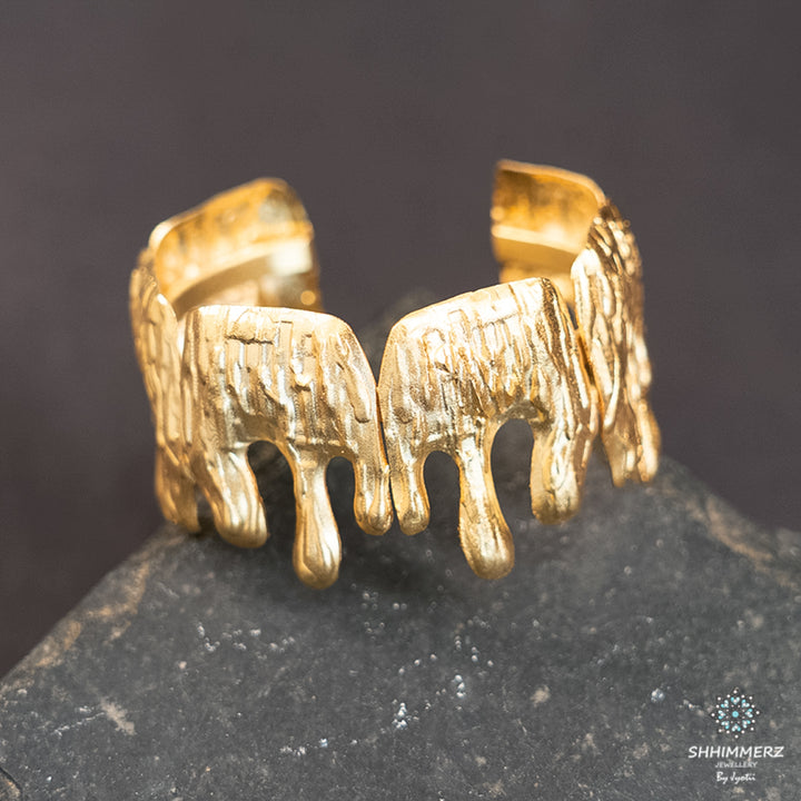 Carved elephant Hand Cuff