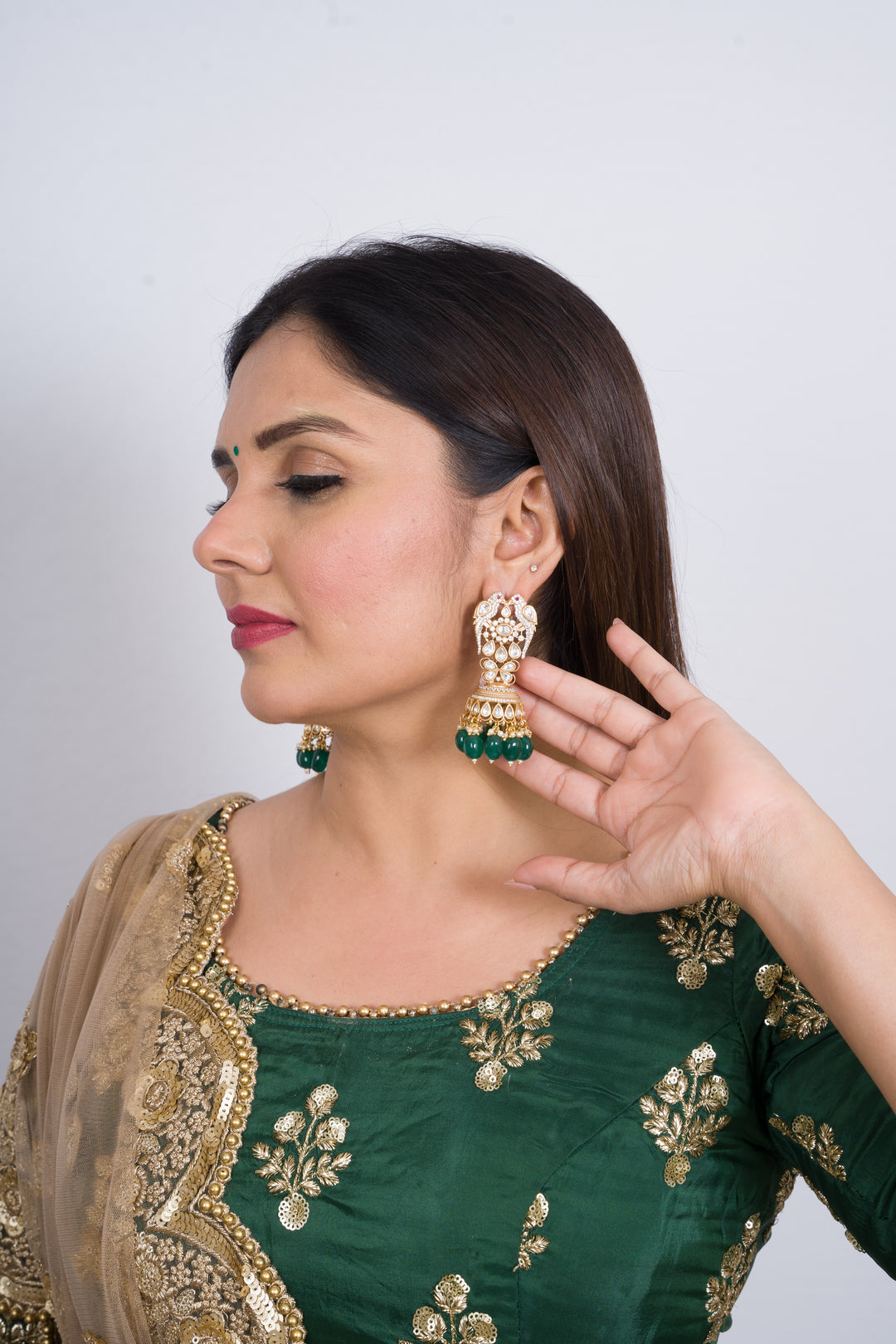 Traditional Parrot Jhumka