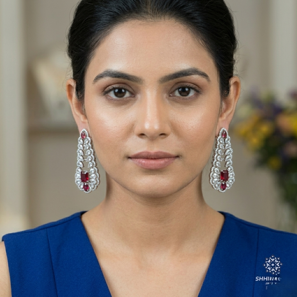 Shell Red Earrings