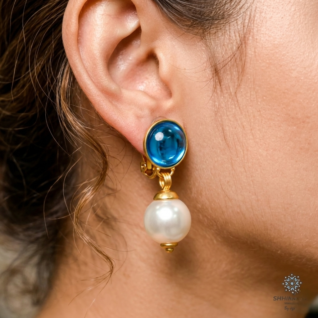 Turquoise Pearl Drop Earrings