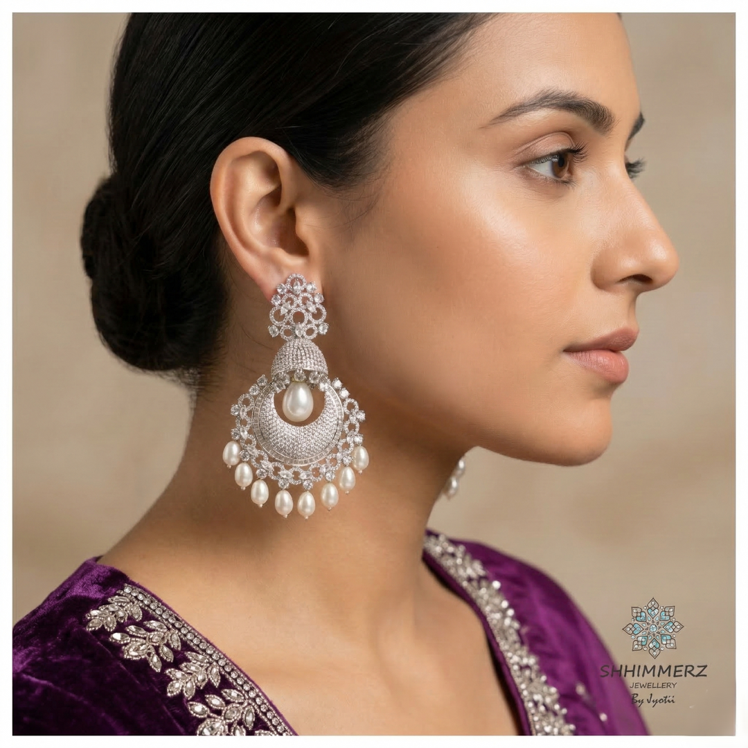 Pearl with Chandbali