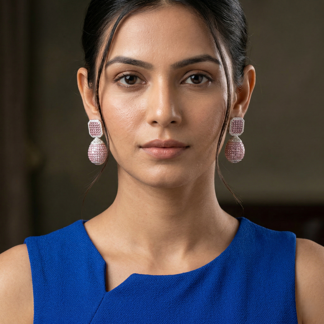 Pink Invisible Earrings