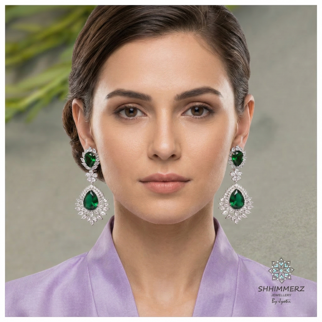 Tear Drop Sapphire Danglers
