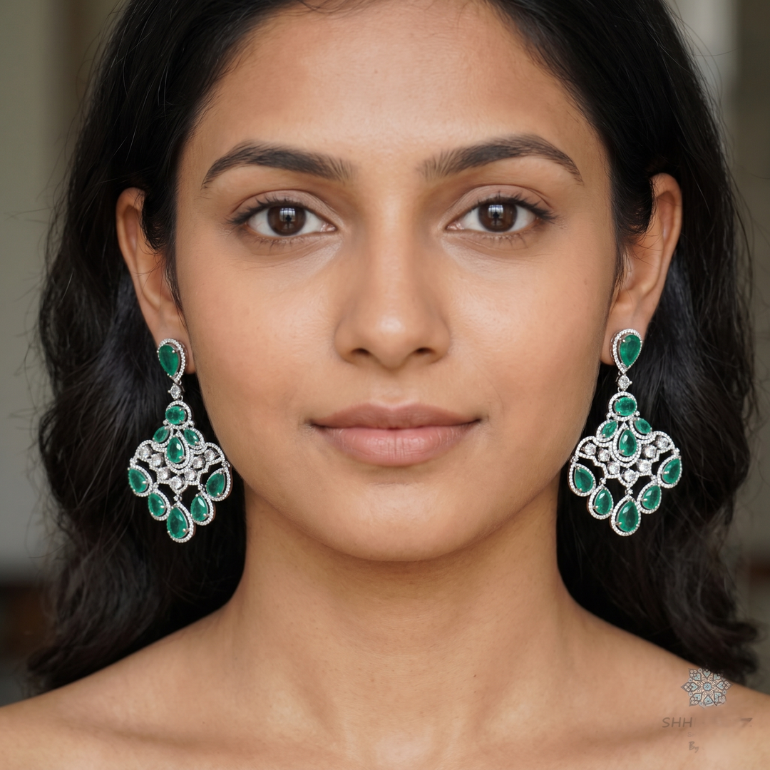 Drop Emerald Earrings