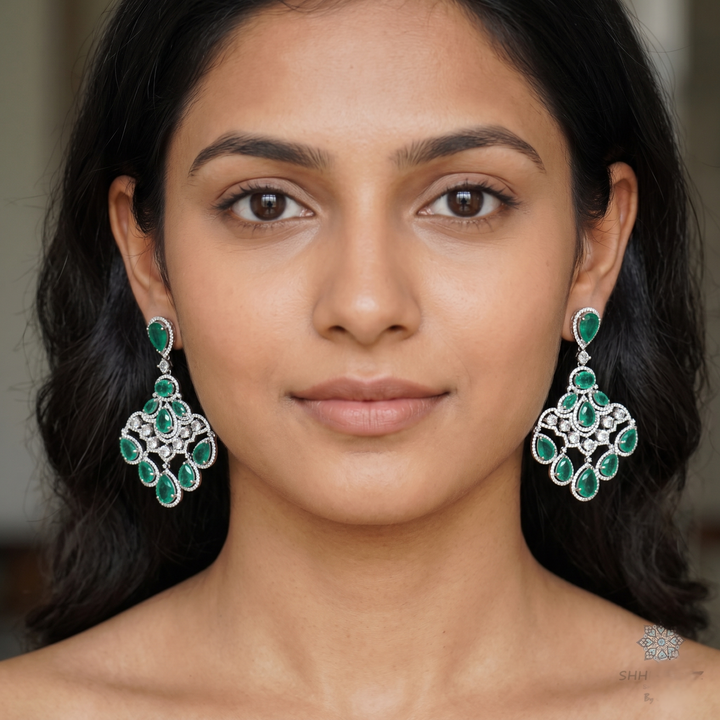 Drop Emerald Earrings