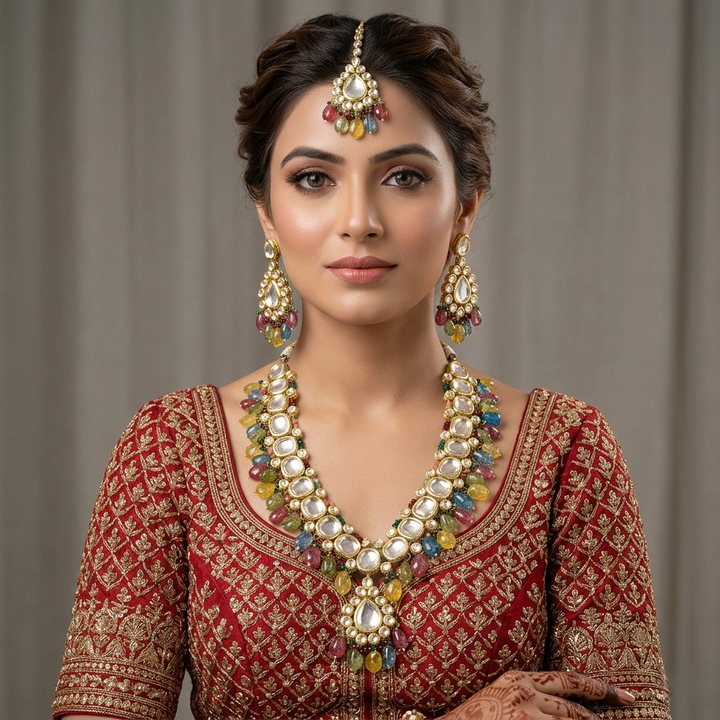 Kundan Neckpiece with Colourful Beads