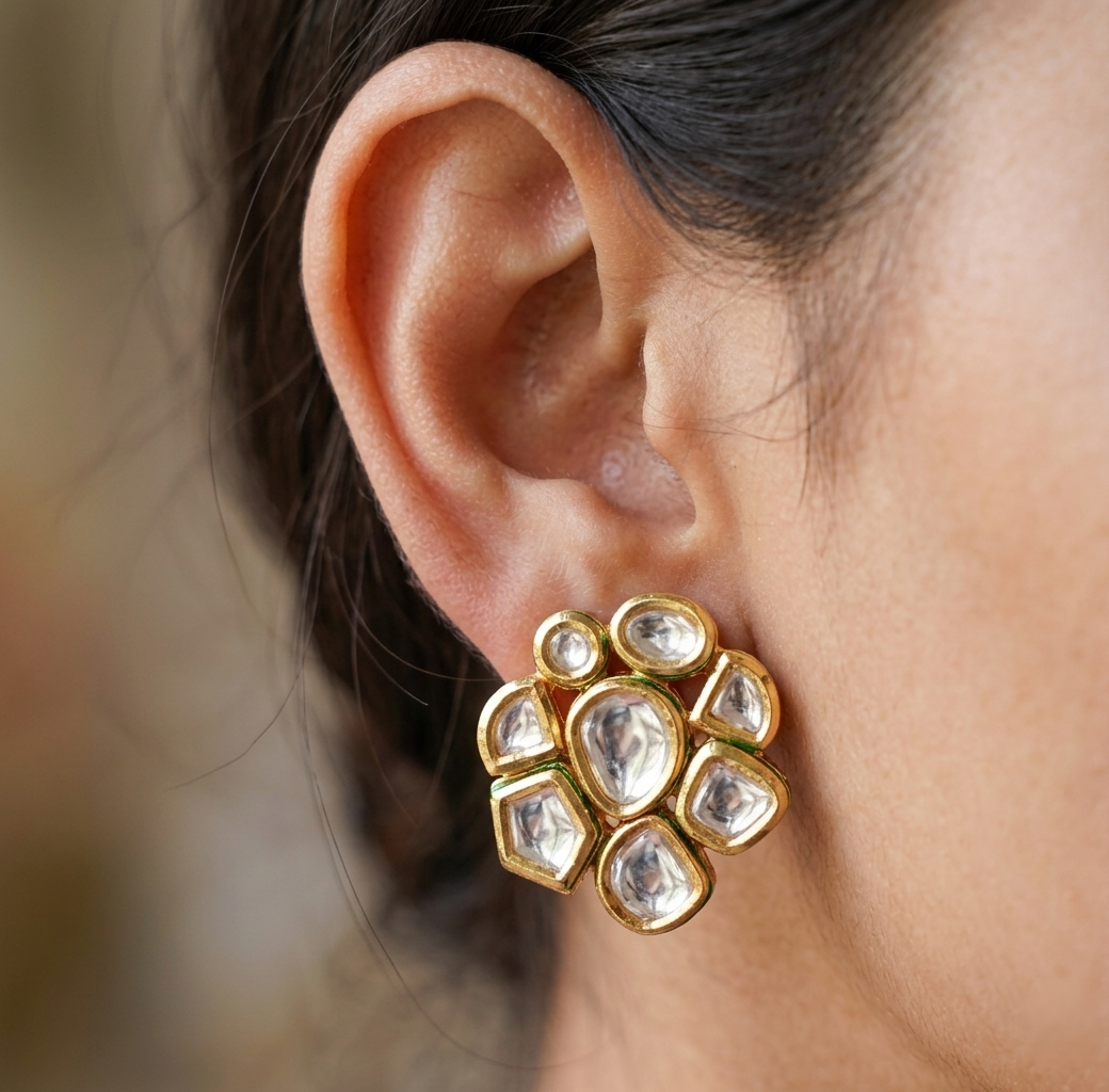 Flora Kundan Studs