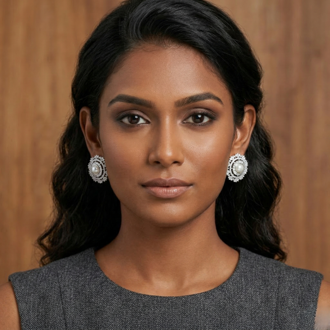 Round Pearl Studs