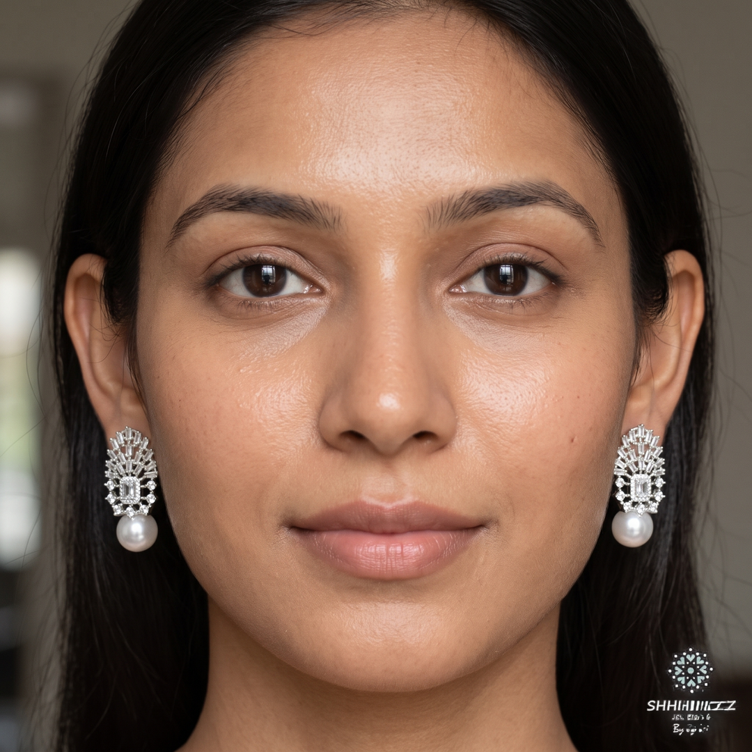 Leaf Pearl Studs