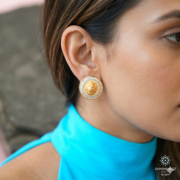 Dramatic Gold Studs .
