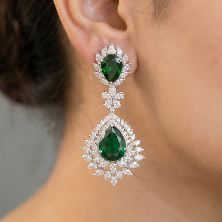 Tear Drop Sapphire Danglers