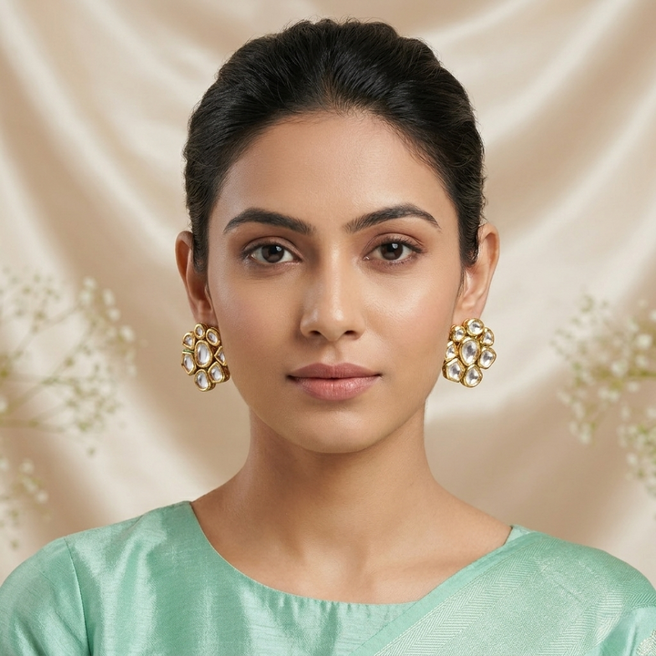 Flora Kundan Studs