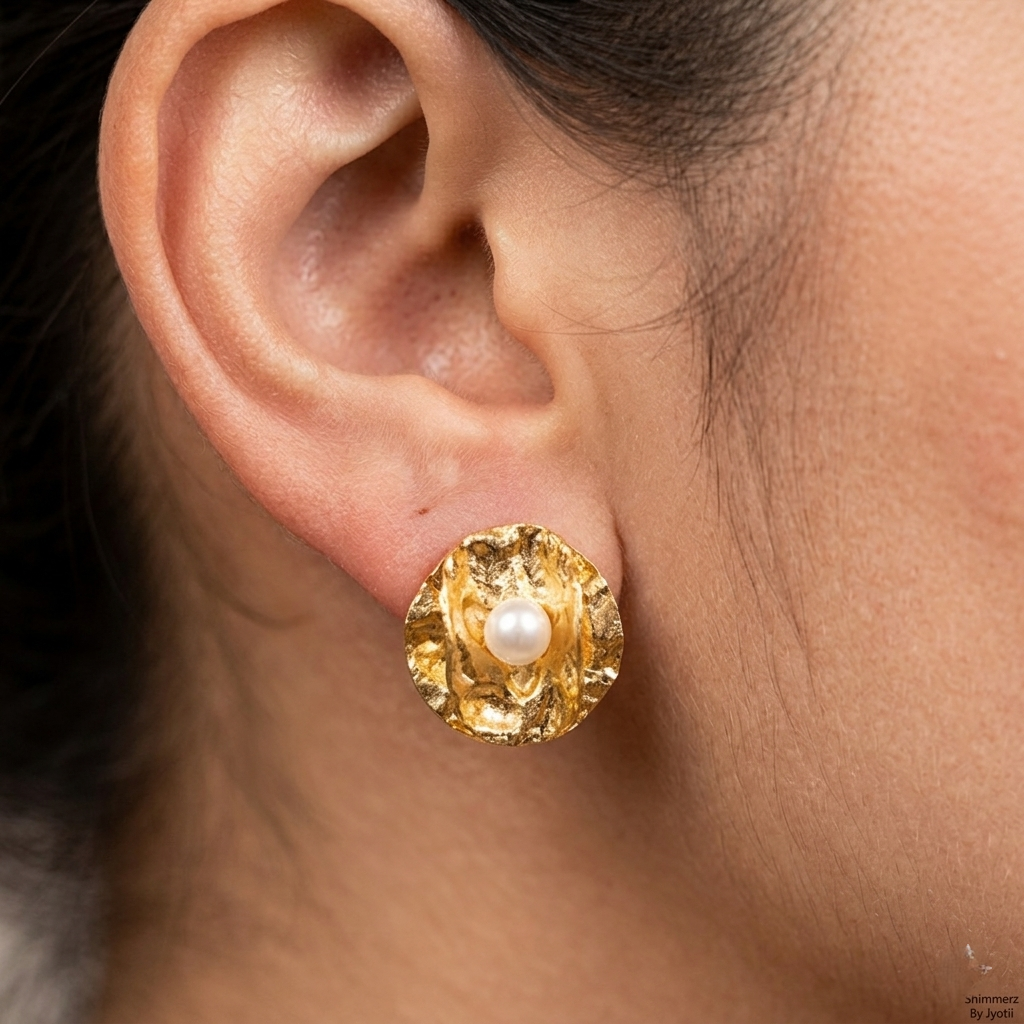 Crumpled Pearl Earrings