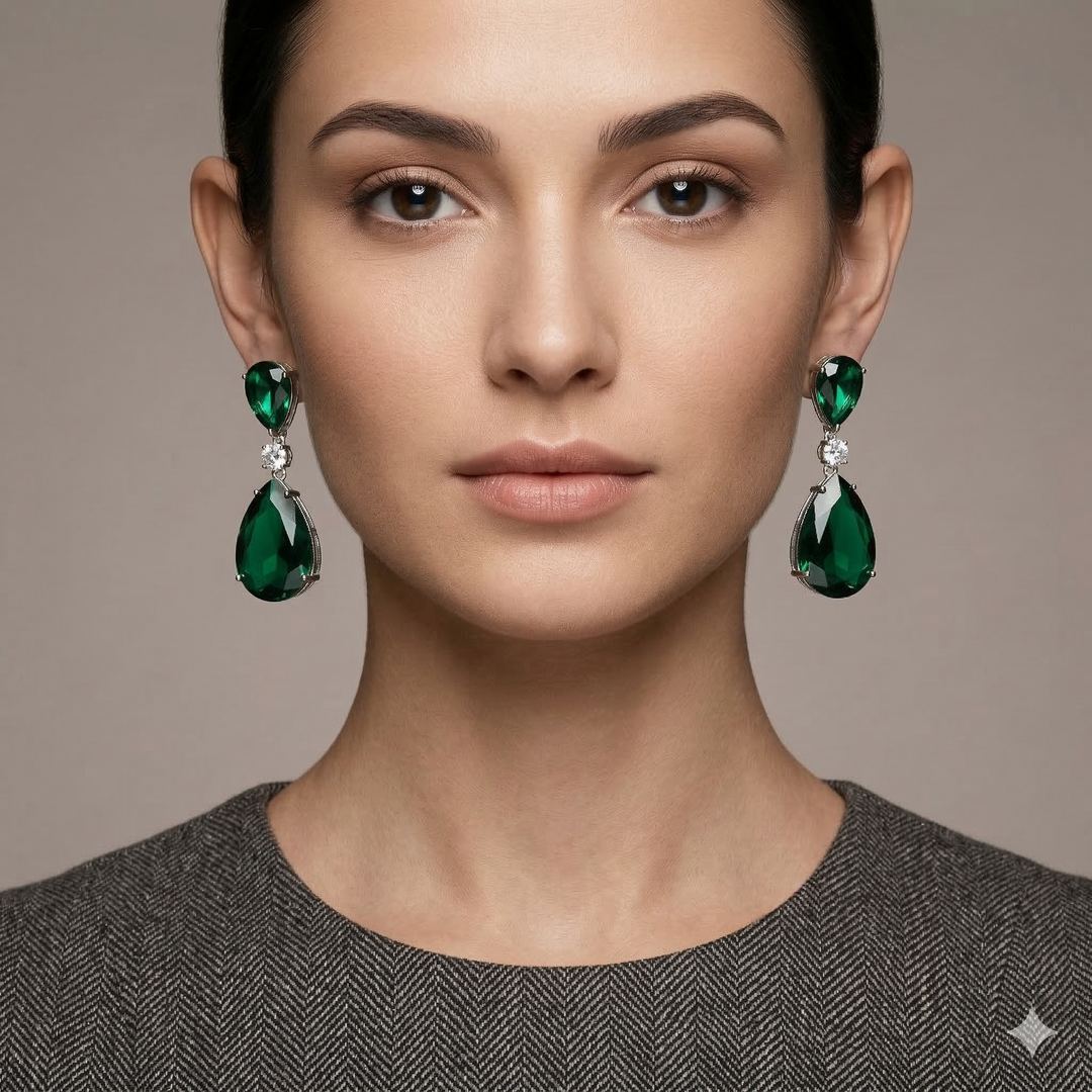 Pear Shaped Stone Earrings