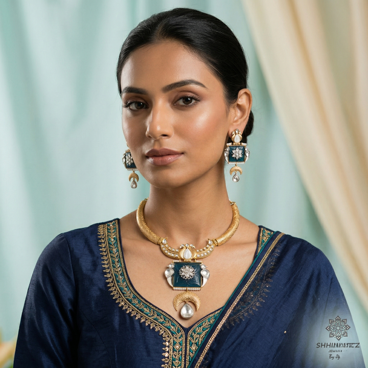 Antique Blue Hasli Neckpiece