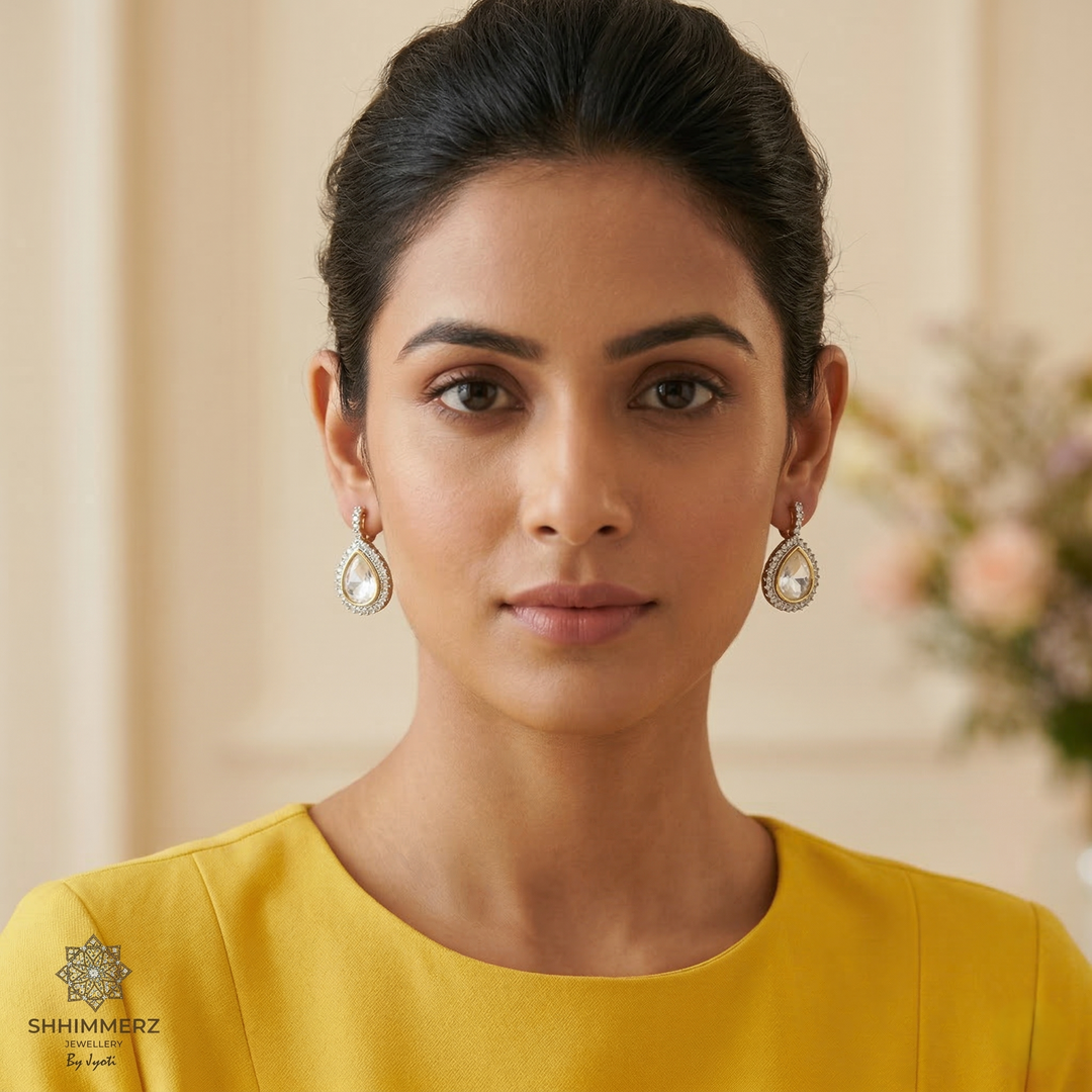 Pear Kundan Drops