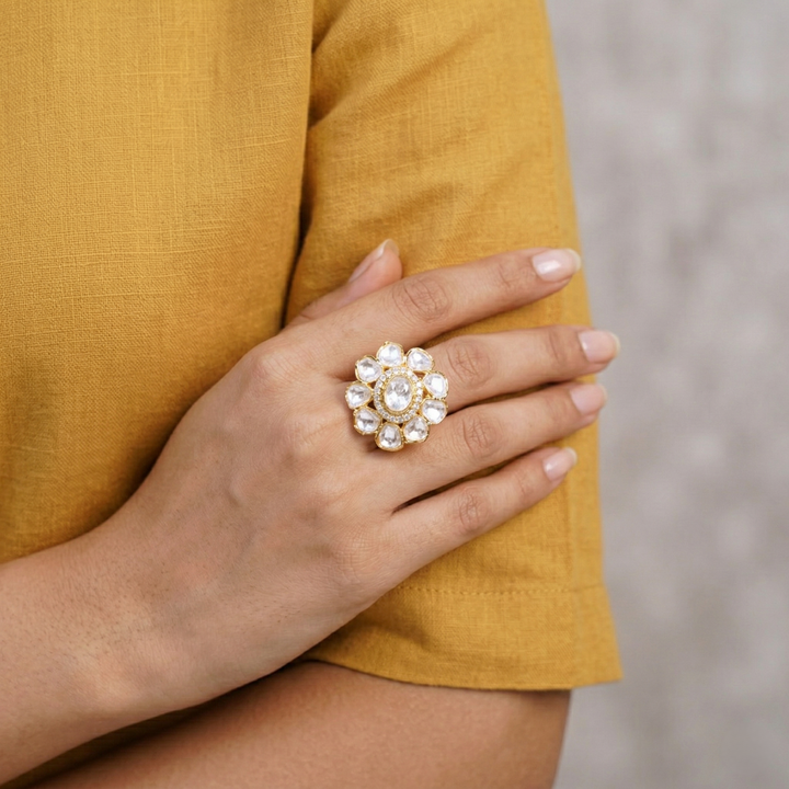 Oval Mossinite Ring .